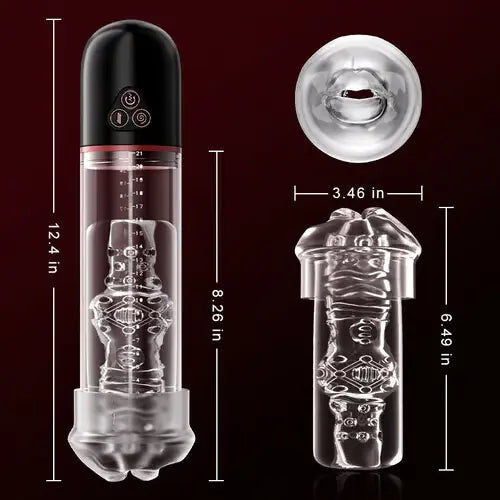 XP10 Penis Pnlargement Pump 3 Suction 9 Vibration Plus Masturbator Sleeve