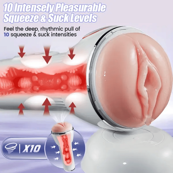 XS4 High-end Male Masturbator 3D Realistic Electric Pocket Pussy