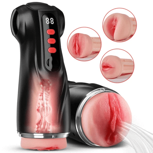 PO11: Mannen masturbeerder met 9 zuig- & 9 vibratiefuncties, app-besturing, 3 hulzen