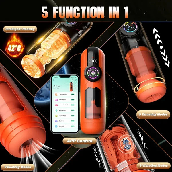 XT12: Male Stroker Thrusting Sucking Vibrating Heating & App Control