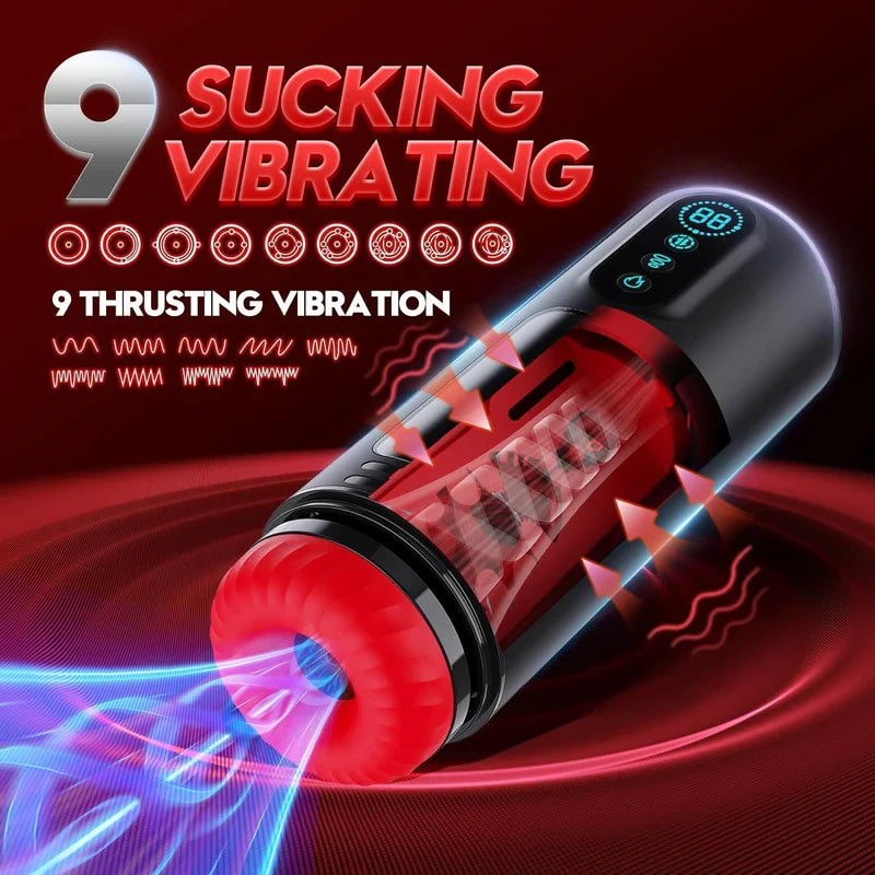 XS6 Pro Heated Automatic Masturbator 9 Thrusting Sucking & Vibrating