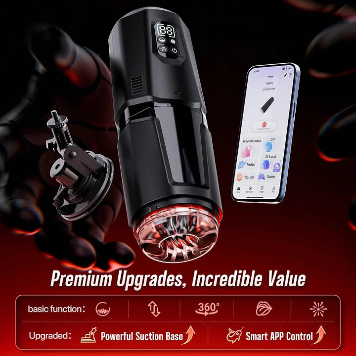 XR19 Hands Free Masturbator Thrusting Rotating Vibrating App Interaction