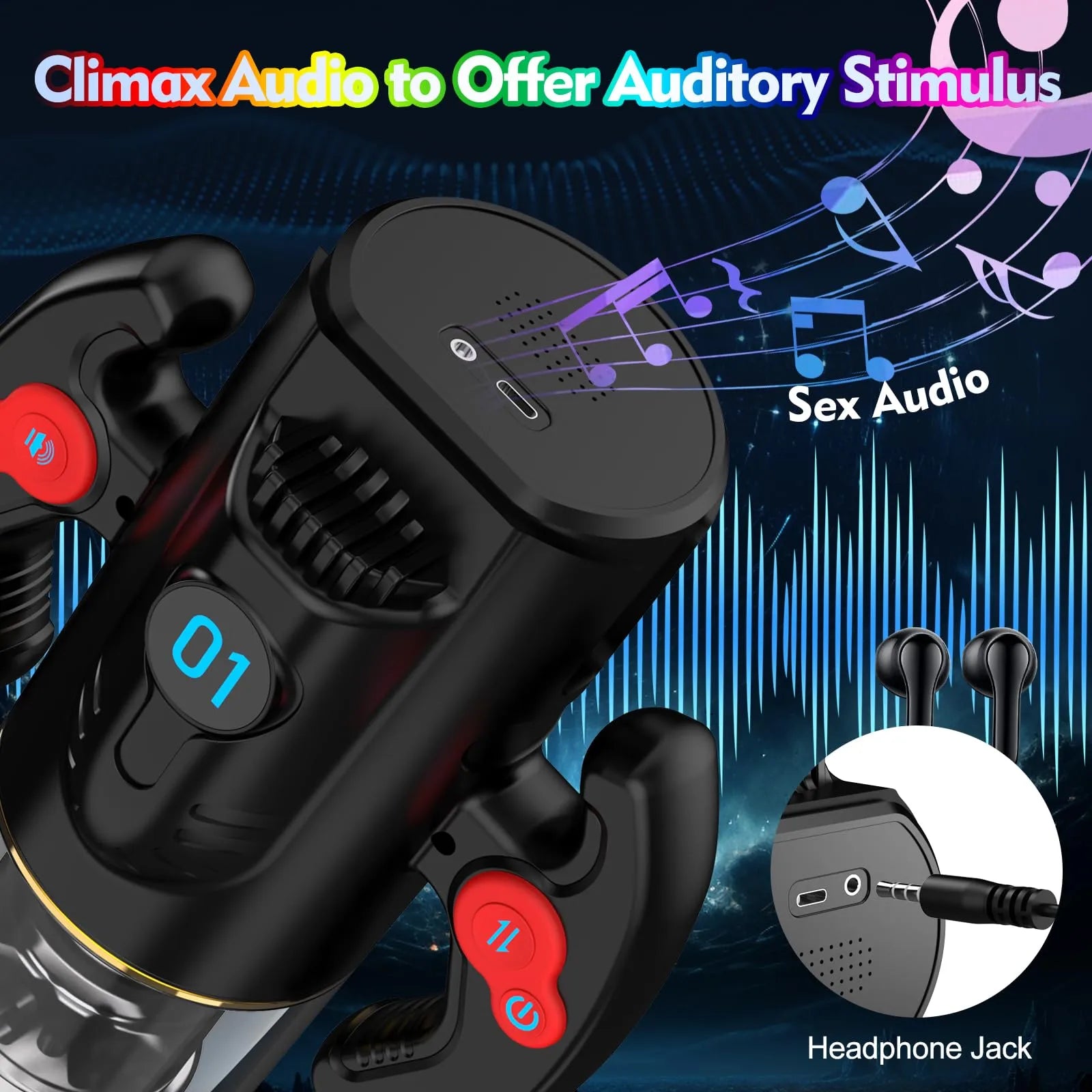 XR1 Male Masturbator 9 Thrusting Rotating Sucking Handle Control