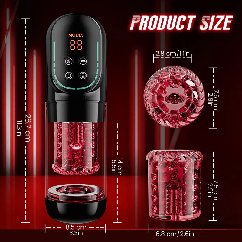 XR4 Pro App & Waterproof Masturbator Sucking Rotating Thrusting Vibrating