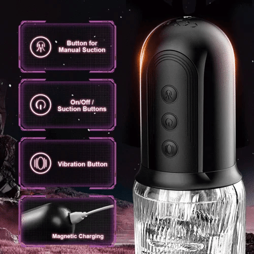 XS14 Pro Male Handle Masturbator Dual Motor 5 Suction 10 Vibration