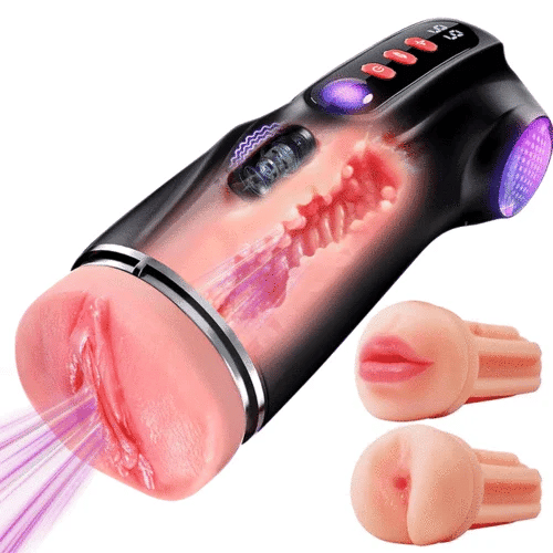 PO11: Mannen masturbeerder met 9 zuig- & 9 vibratiefuncties, app-besturing, 3 hulzen