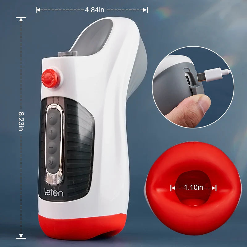 XV1 Vibrating Stroker with 10 Vibration Air Control Vacuum & Voice Function