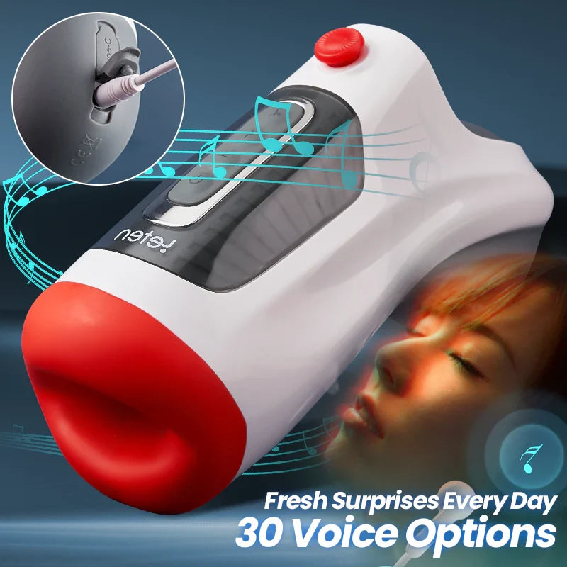 XV1 Vibrating Stroker with 10 Vibration Air Control Vacuum & Voice Function
