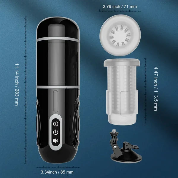 XR12 Thrusting Rotation Male Masturbator with Suction Base