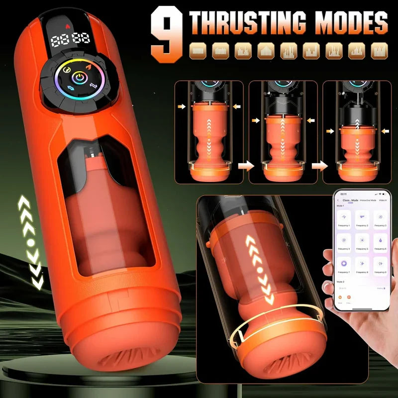 XT12: Male Stroker Thrusting Sucking Vibrating Heating & App Control