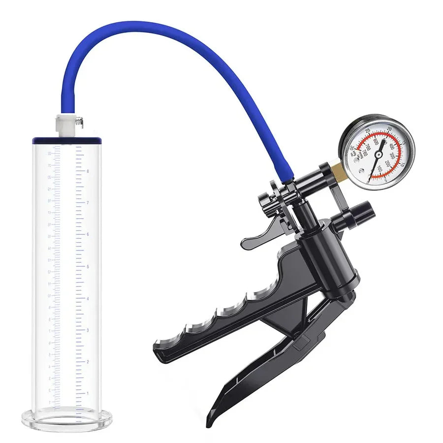 OptiMax Pistol-Grip Manual Penis Pump with Quick-Disconnect Valve